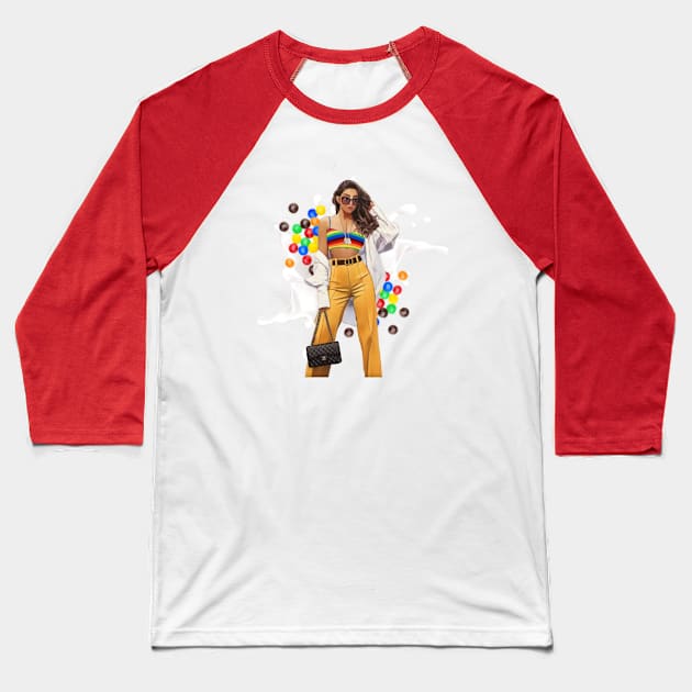 Marcela Madelyn - M&M Baseball T-Shirt by stefania.paints